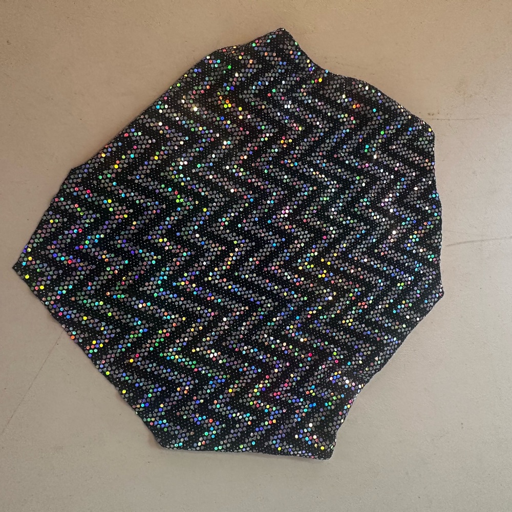sequin chevron tie top